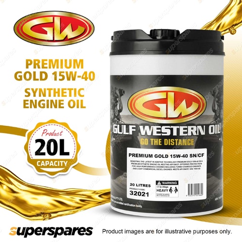 1 x Gulf Western Premium Gold 15W-40 API SN/CF Zinc Enhanced Engine Oil 20L