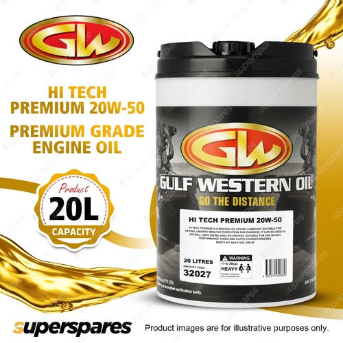 1 x Gulf Western Hi Tech Premium 20W-50 SN/CF Premium Grade Engine Oil 20L