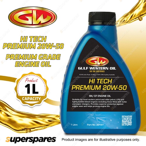 1 x Gulf Western Hi Tech Premium 20W-50 SN/CF Premium Grade Engine Oil 1L