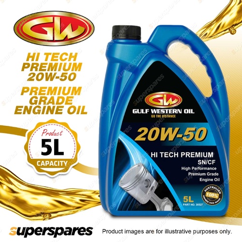 1 x Gulf Western Hi Tech Premium 20W-50 SN/CF Premium Grade Engine Oil 5L