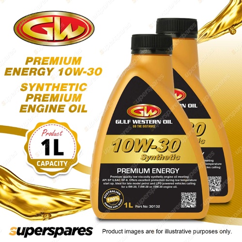 2 x Gulf Western Premium Energy 10W-30 API SP ILSAC GF-6A Premium Engine Oil 1L