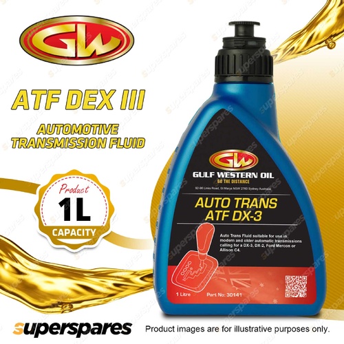 1 x Gulf Western ATF DX III Multi-Vehicle Automotive Transmission Fluid 1L