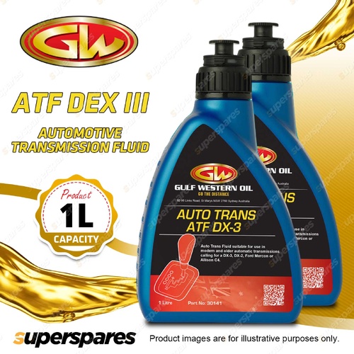 2 x Gulf Western ATF DX III Multi-Vehicle Automotive Transmission Fluid 1L