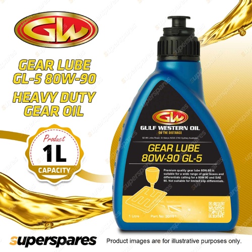1 x Gulf Western Gear Lube GL-5 80W-90 Heavy Duty Extreme Pressure Gear Oil 1L