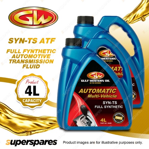2 x Gulf Western SYN-TS ATF Full Fynthetic Automotive Transmission Fluid 4L