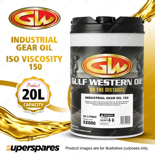 1x Gulf Western Industrial Extreme Pressure Gear Oil Viscosity Grade ISO 150 20L