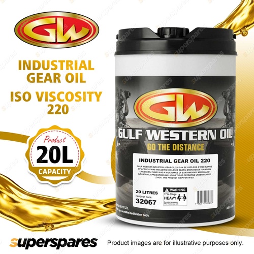 1x Gulf Western Industrial Extreme Pressure Gear Oil Viscosity Grade ISO 220 20L