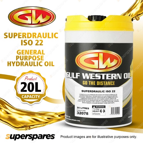 1 x Gulf Western Superdraulic ISO 22 General Purpose Hydraulic Oil 20L