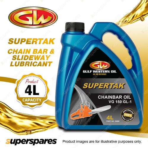 1 x Gulf Western Supertak Chain Bar & Slideway Lubricant Reduce Sling Off 4L