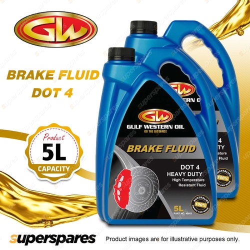 2 x Gulf Western Brake Fluid Dot 4 for Passenger & Commercial Vehicles 5L