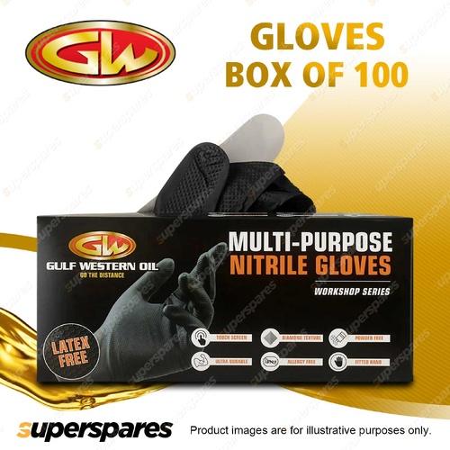 Gulf Western Gloves Large Box of 100 Multi-purpose & Latex Free & Nitrile