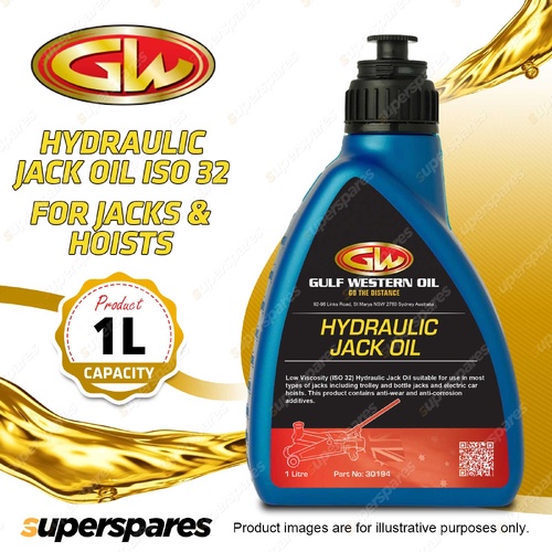 1 x Gulf Western Hydraulic Jack Mineral Based Oil ISO 32 for Jacks & Hoists 1L