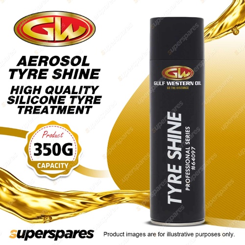 1 x Gulf Western Aerosol Tyre Shine High Quality Silicone Tyre Treatment 350g