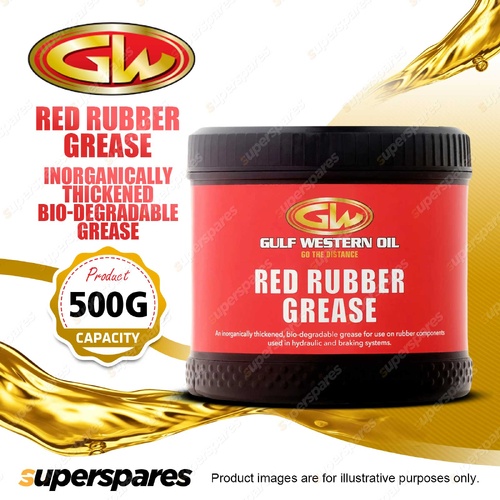 1 x Gulf Western Red Rubber Grease Inorganically Thickened Bio-Degradable 500g