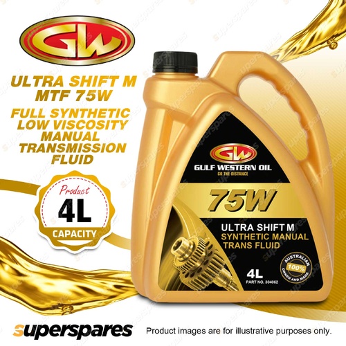 1 x Gulf Western Ultra Shift MF 75W Full Synthetic Manual Transmission Fluid 4L