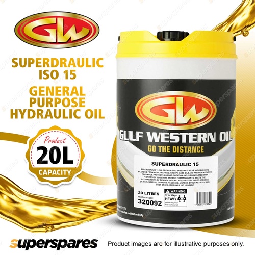 1 x Gulf Western Superdraulic ISO 15 General Purpose Hydraulic Oil 20L