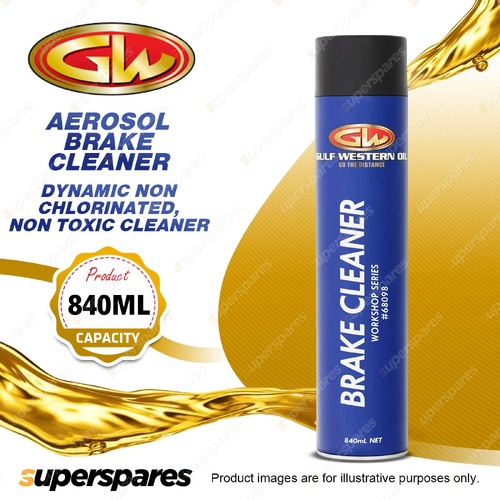1 x Gulf Western Aerosol Brake Cleaner Non Chlorinated & Toxic Cleaner 840ml