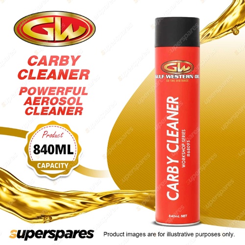 1 x Gulf Western Carby Cleaner Powerful Aerosol Cleaner Rapidly Removes 840ml