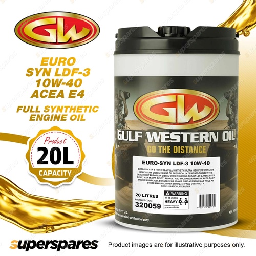 Gulf Western Full Synthetic Euro SYN LDF-3 10W-40 Acea E4 Engine Oil 20L