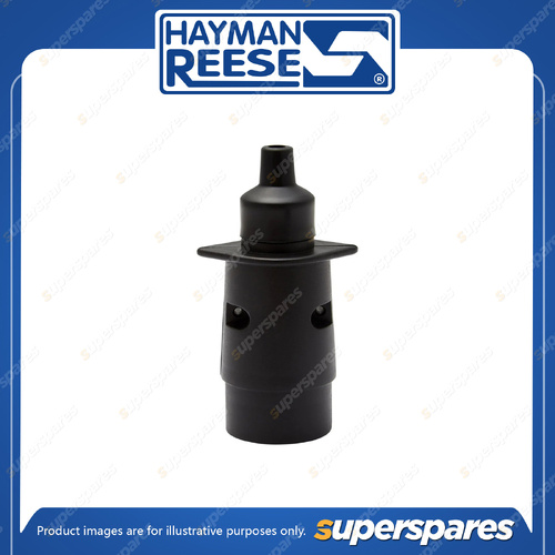 Hayman Reese Trailer Plug - 7 Pin Plastic - Small Round With Screw-On Cap