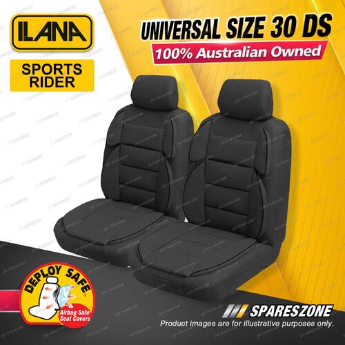 Front Ilana Universal Sports Rider Tweed Car Seat Covers Size 30 DS - Black