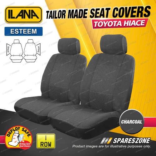 Front Tailor Made Charcoal Esteem Seat Covers for Toyota Hiace Van 02/2019 - ON