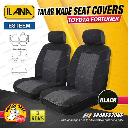 3 Rows Tailor Made Black Esteem Seat Covers for Toyota Fortuner GUN156R Wagon