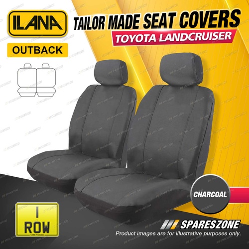 Rear Tailor Made Charcoal Outback Seat Covers for Toyota LandCruiser 100 Wagon