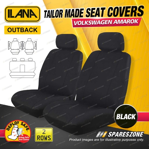 Ilana Tailor Made Black Outback Seat Covers for Volkswagen Amarok NF Dual Cab