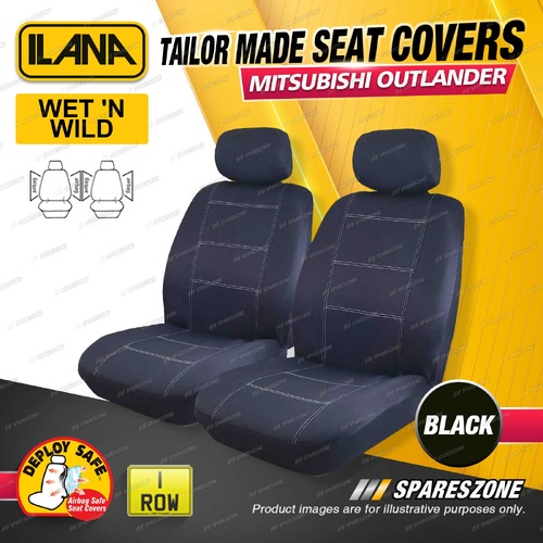 Front Ilana Black Wet'N Wild Car Seat Covers for Mitsubishi Outlander ZM Wagon