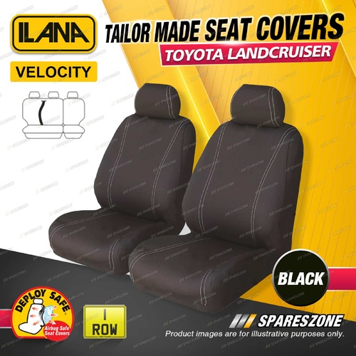 Middle Tailor Made Black Velocity Seat Covers for Toyota LandCruiser 200 Wagon