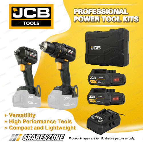 JCB Tools Professional 18V Compact Combi Drill 75Nm + 230Nm Impact Driver