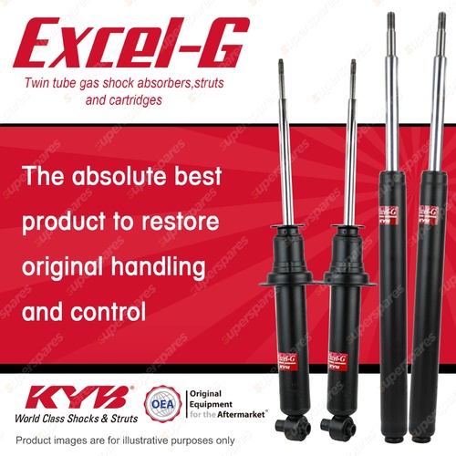 Front + Rear KYB EXCEL-G Shock Absorbers for BMW E32 730i 730iL I6 V8 RWD Sedan