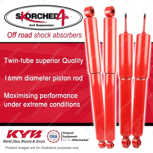 Front + Rear KYB SKORCHED 4'S HD 4WD Shock Absorbers for MAZDA BT50 UN DT4