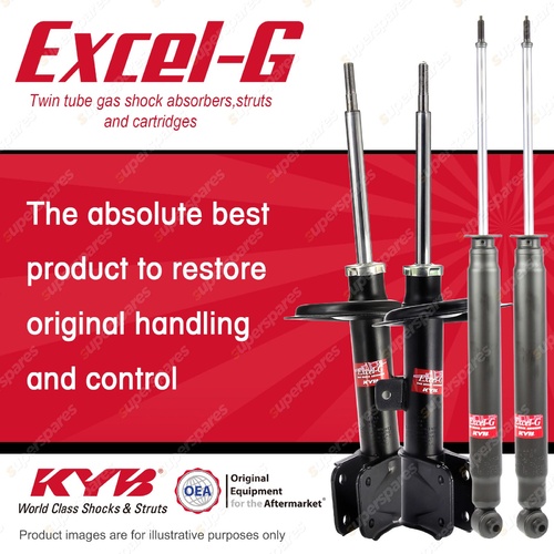 Front + Rear KYB EXCEL-G Shock Absorbers for PEUGEOT 307 NFU 9HZ RHY RFN Wagon