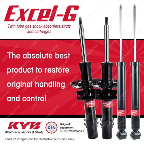 Front + Rear KYB EXCEL-G Shock Absorbers for VOLKSWAGEN Polo 6C I4 FWD Hatch