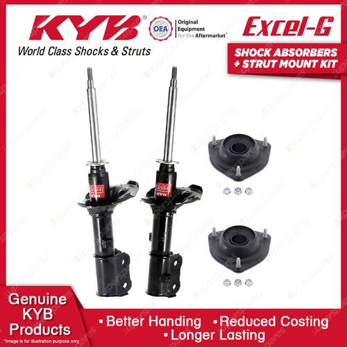 2 Front KYB Shock Absorbers + Strut Top Mount Kit for Hyundai Accent LC LS 00-06