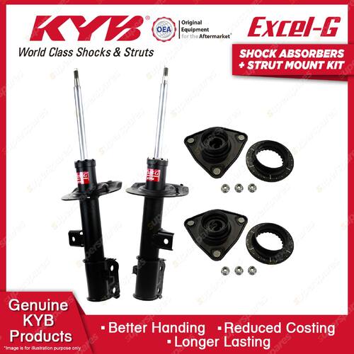 Pair Front KYB Shock Absorbers + Strut Mount Kit for Hyundai iX35 LM Wagon 10-15