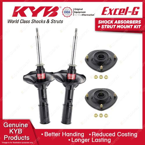2 Front KYB Shock Absorbers + Strut Mount Kit for Mitsubishi Galant HG HH 89-92