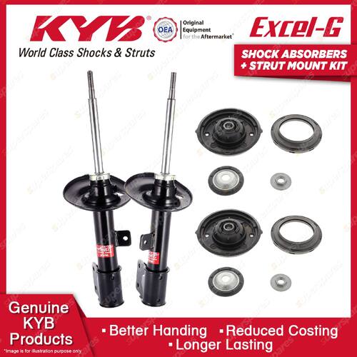 Pair Front KYB Shock Absorbers Strut Top Mount Kit for Peugeot 308 RHH RHR 08-13
