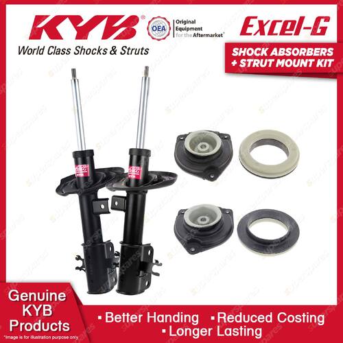 2 Front KYB Shock Absorbers Strut Mount Kit for Renault Latitude X43 Sedan 11-14