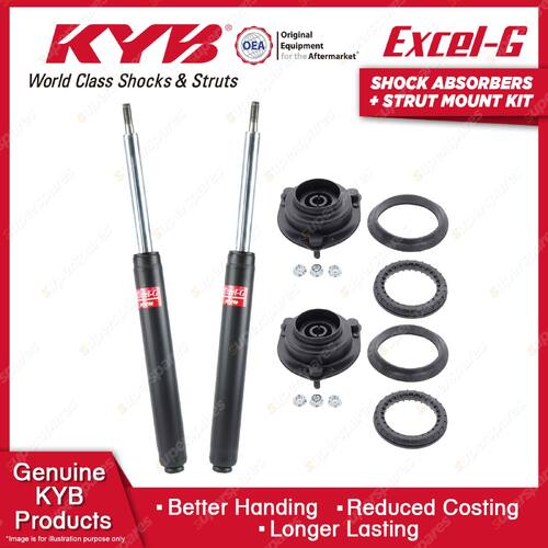 2 Front KYB Shock Absorbers + Strut Top Mount Kit for Saab 9-3 YS3D 98-01