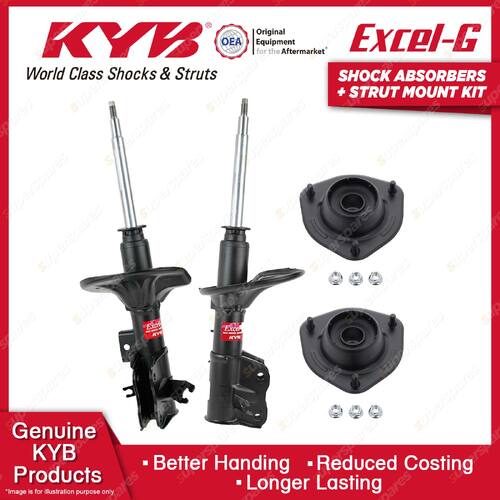 Pair Front KYB Shock Absorbers Strut Top Mount Kit for Volvo V40 FWD Wagon 99-01