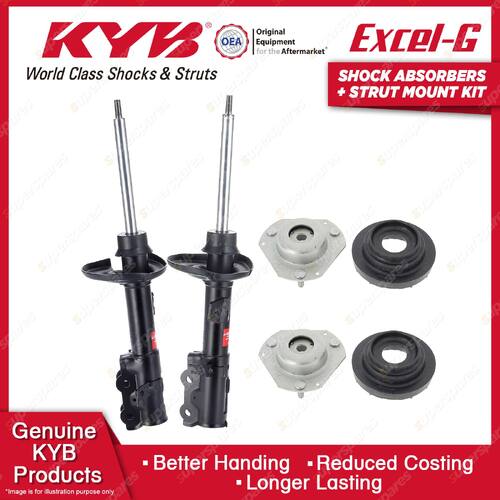 Pair Front KYB Shock Absorbers Strut Top Mount Kit for Ford Fiesta WS Auto 09-10