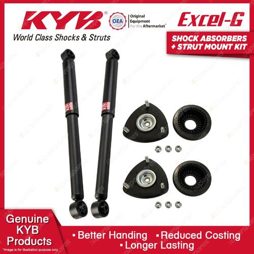 Pair Front KYB Shock Absorbers + Strut Top Mount Kit for Mazda Mazda 2 DJ DL