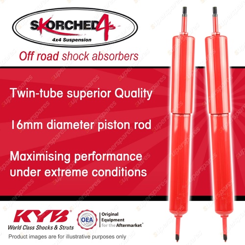 2x Front KYB SKORCHED 4'S Shock Absorbers for Nissan Patrol Y60 GQ Y61 GU 4WD