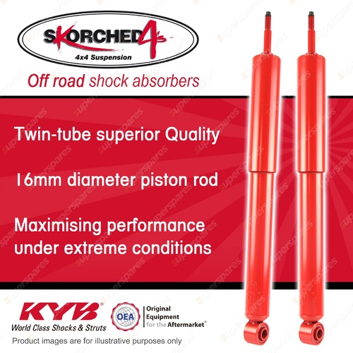 2x Rear KYB SKORCHED 4'S Shocks for Toyota Landcruiser HDJ UZJ 100 FZJ HZJ 105R
