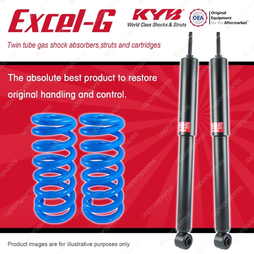 Rear KYB EXCEL-G Shocks Raised Coil Springs for TOYOTA Landcruiser Prado 120