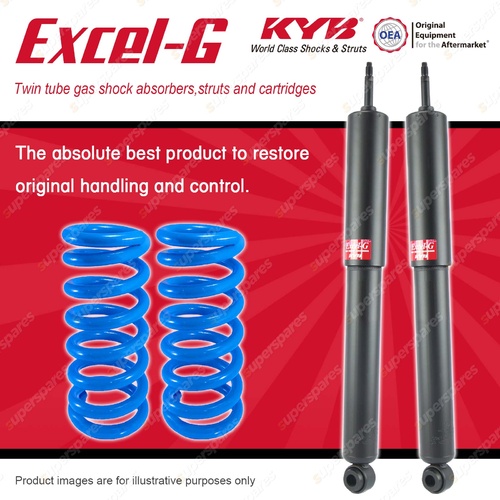 Rear KYB EXCEL-G Shocks Raised Coil Springs for Landcruiser HZJ HDJ FZJ 80