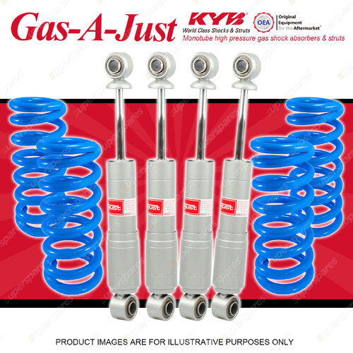 Rear KYB GAS-A-JUST Shocks Raised Coil Springs for JAGUAR XJ6 Series III XJ12